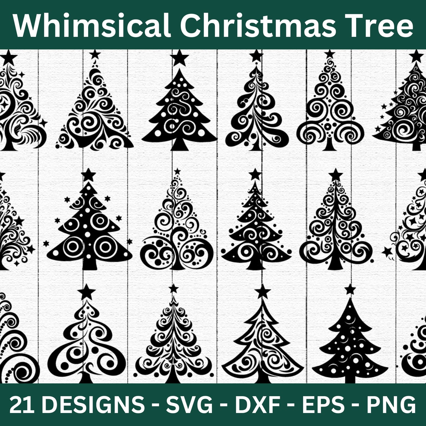 Whimsical Christmas Tree SVG Bundle