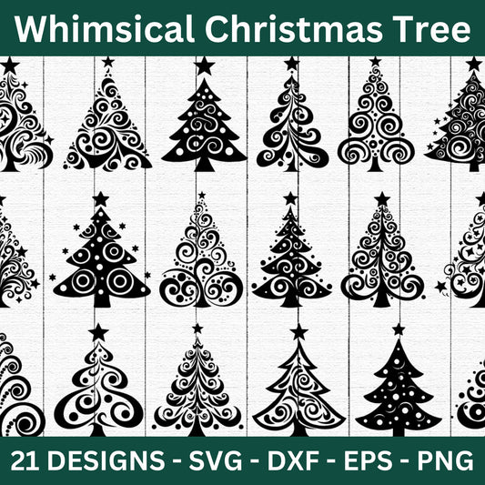Whimsical Christmas Tree SVG Bundle
