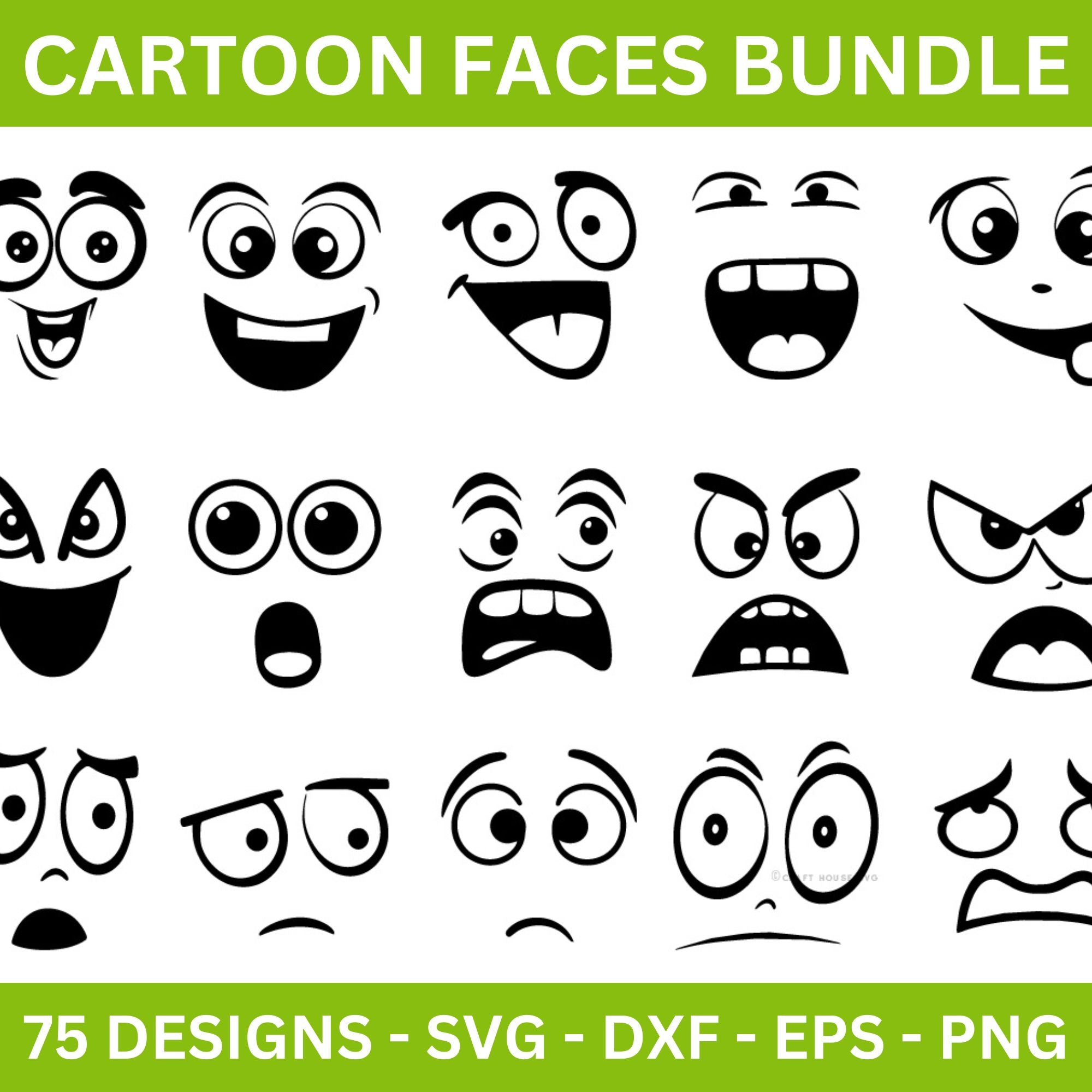 Cartoon Faces SVG Bundle