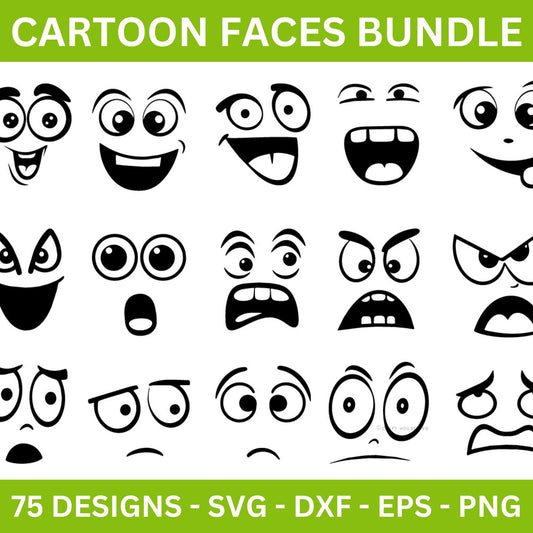 Cartoon Faces SVG Bundle - Craft House SVG