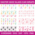 Easter 16 Oz Glass Can Wrap SVG Bundle