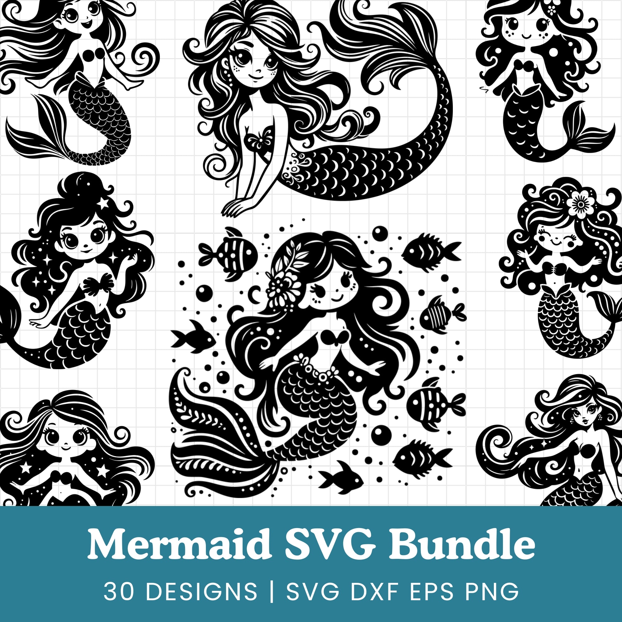 Whimsical Mermaid SVG Bundle