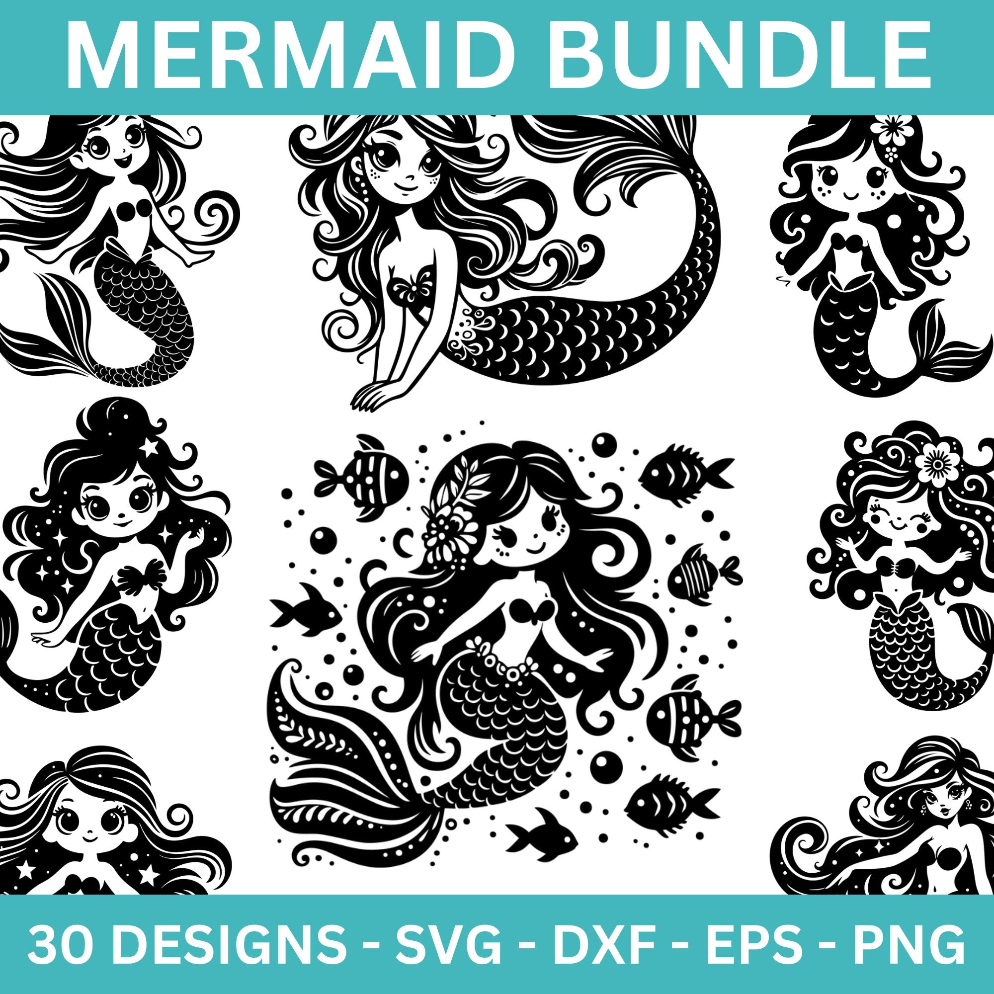 Whimsical Mermaid SVG Bundle