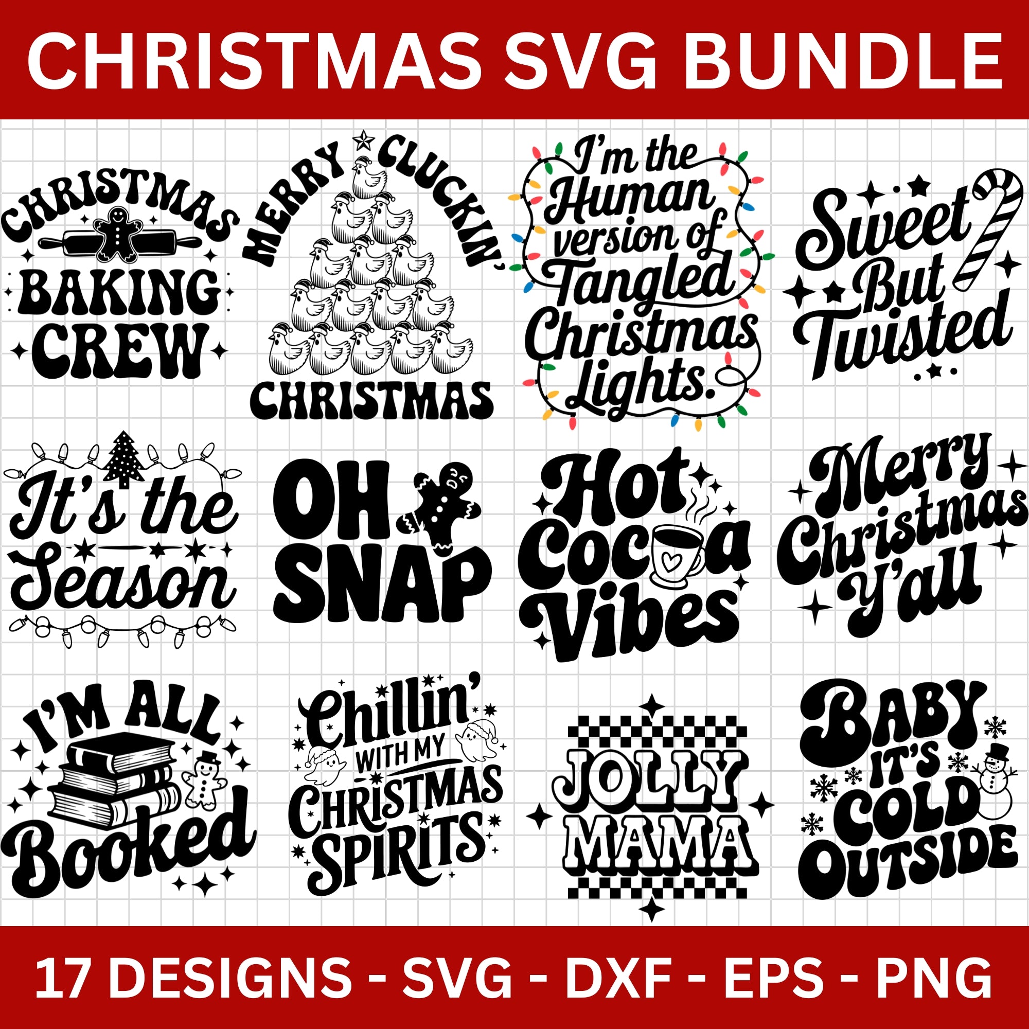 Retro Christmas Quotes SVG Bundle