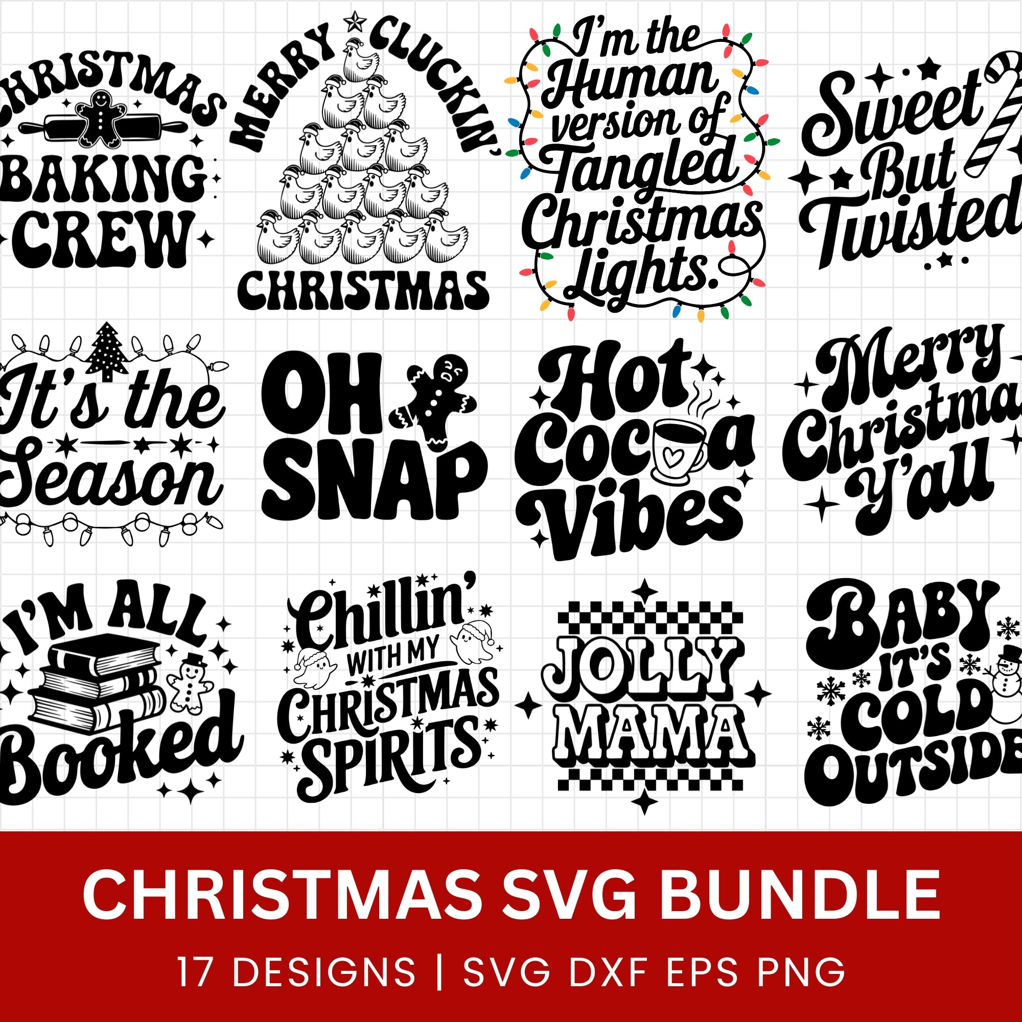 Retro Christmas Quotes SVG Bundle