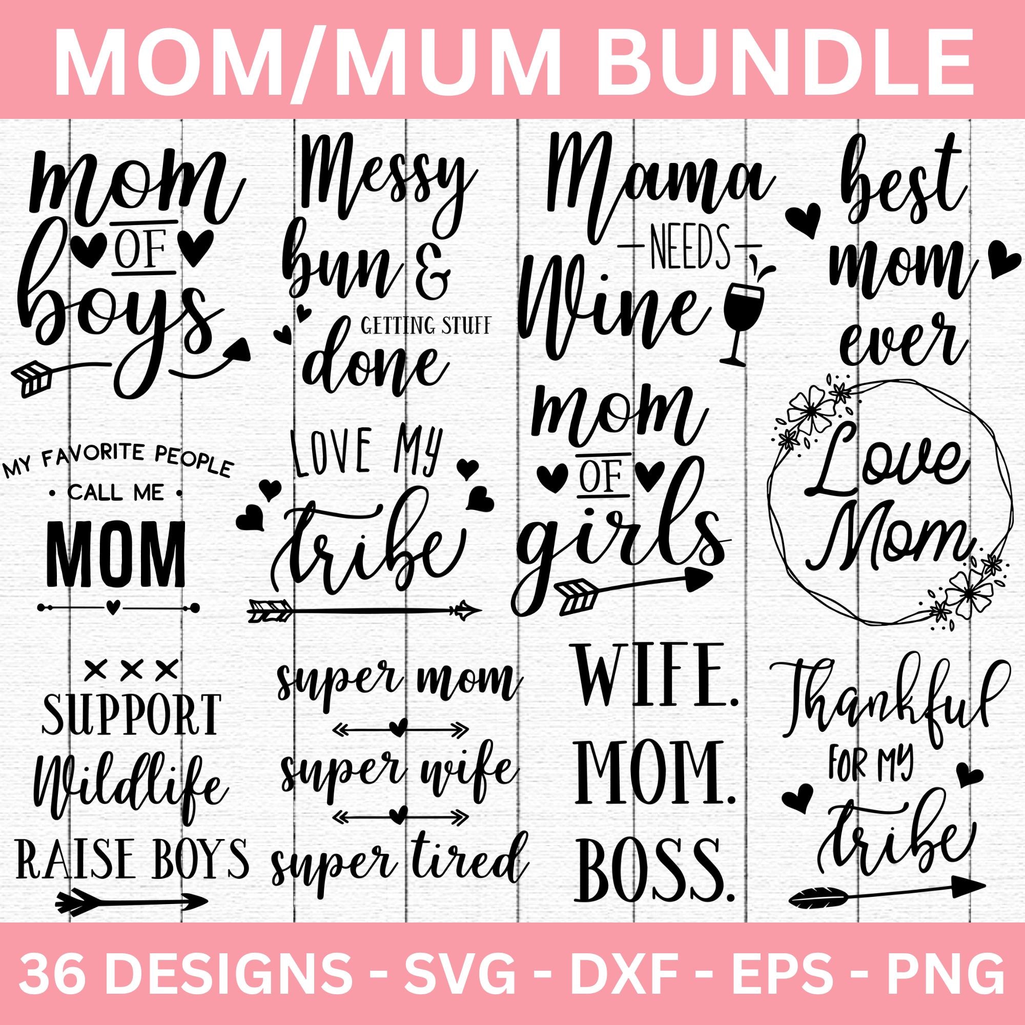 Mom Mum SVG Bundle - Craft House SVG