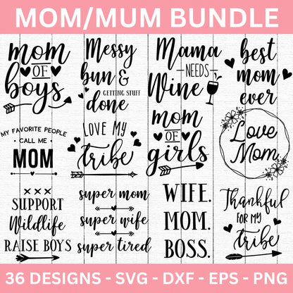 Mom Mum SVG Bundle - Craft House SVG