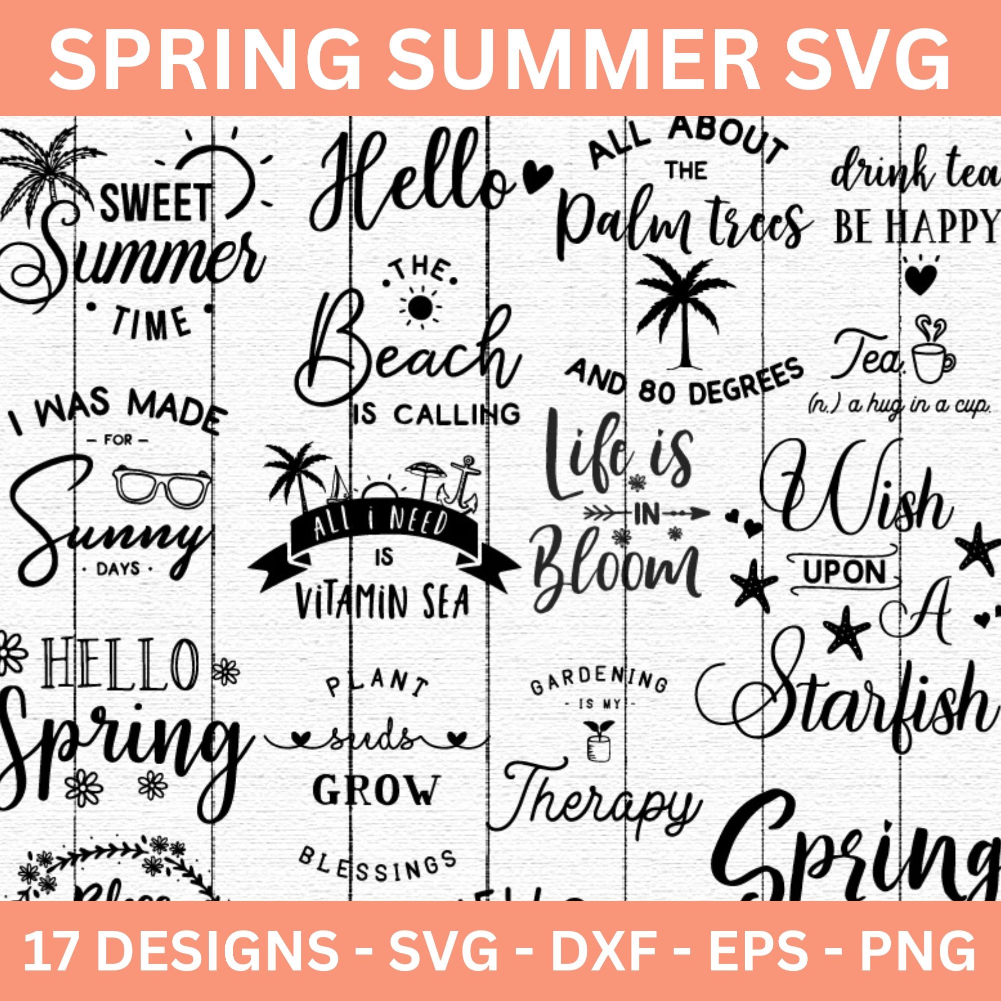 Spring Summer SVG Bundle - Free and Premium Files – Craft House SVG