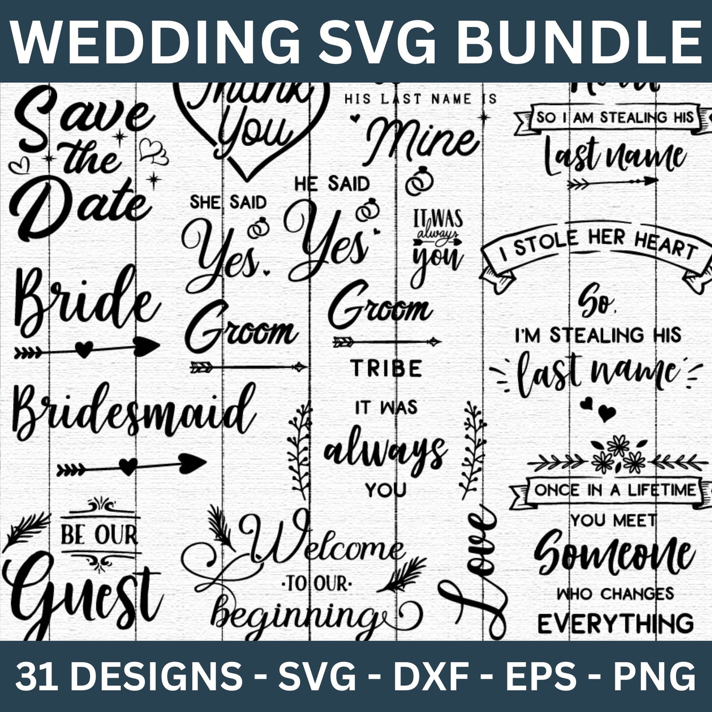 Wedding SVG Bundle - Craft House SVG