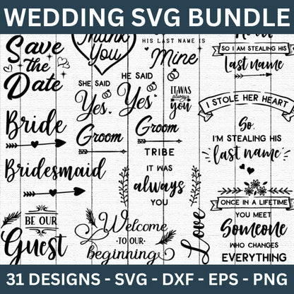 Wedding SVG Bundle - Craft House SVG