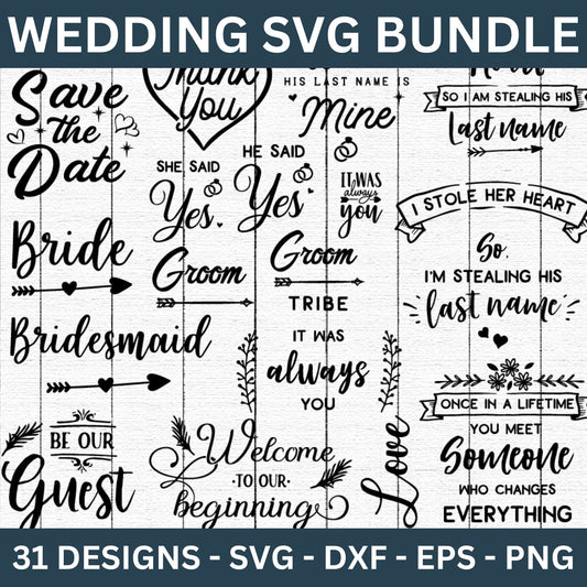 Wedding SVG Bundle - Craft House SVG