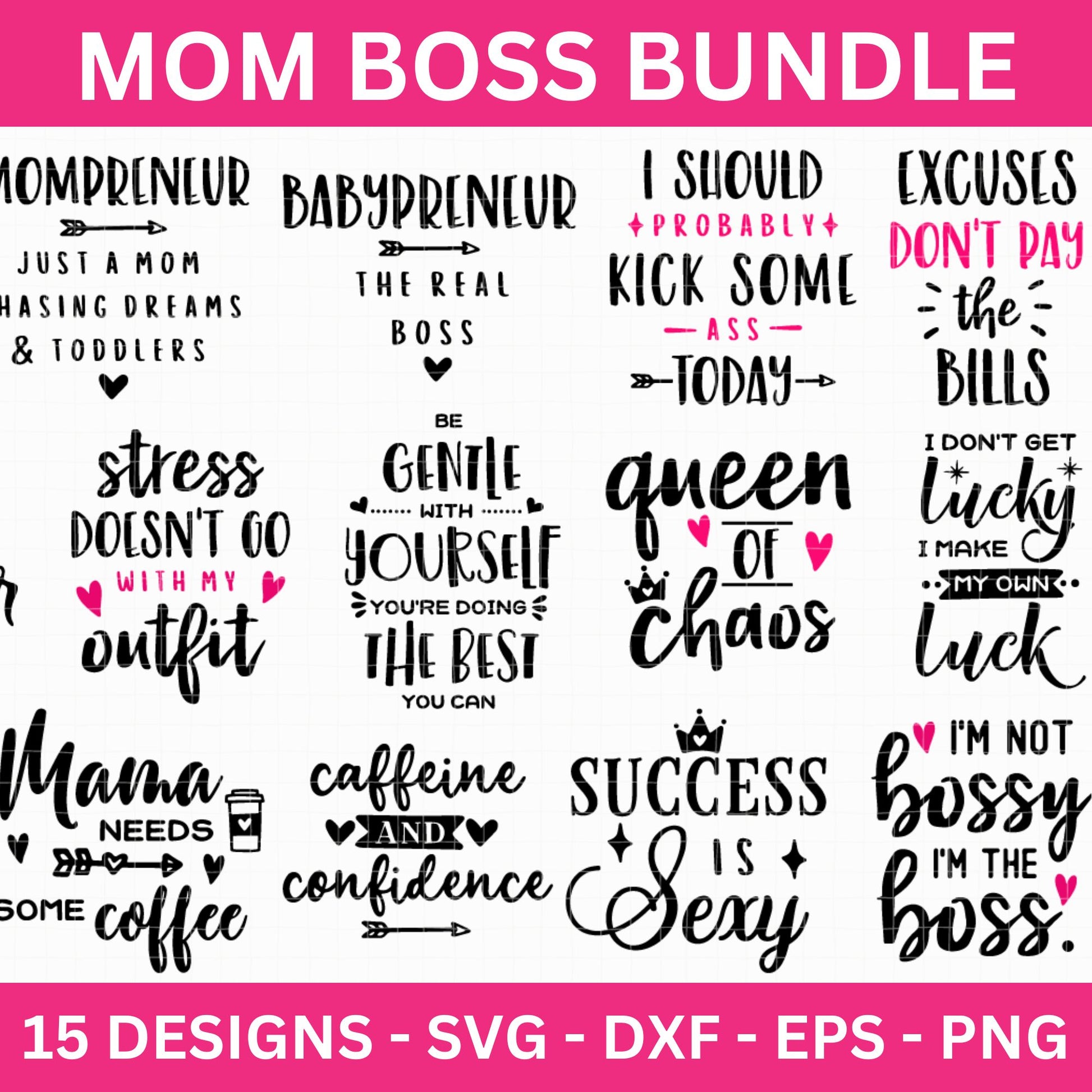 Mom Boss SVG Bundle - Craft House SVG