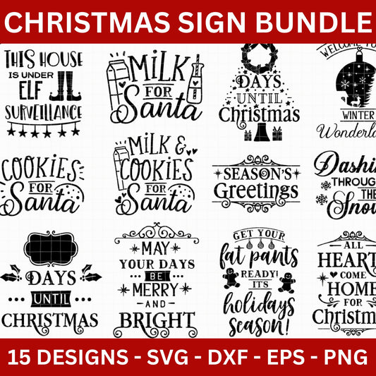 Christmas Signs SVG Bundle - Craft House SVG