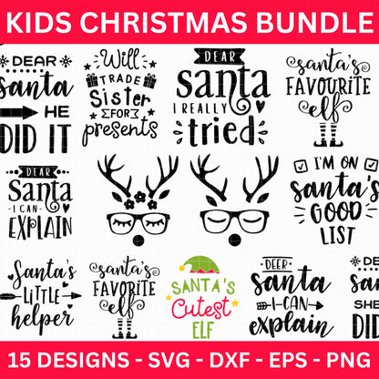 Kids Christmas Shirt SVG Bundle - Craft House SVG