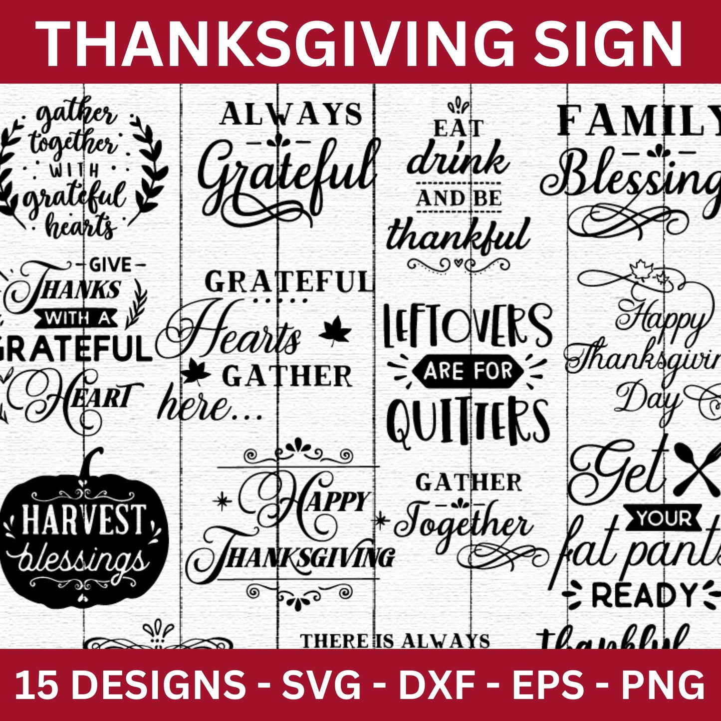Thanksgiving Sign SVG Bundle - Craft House SVG