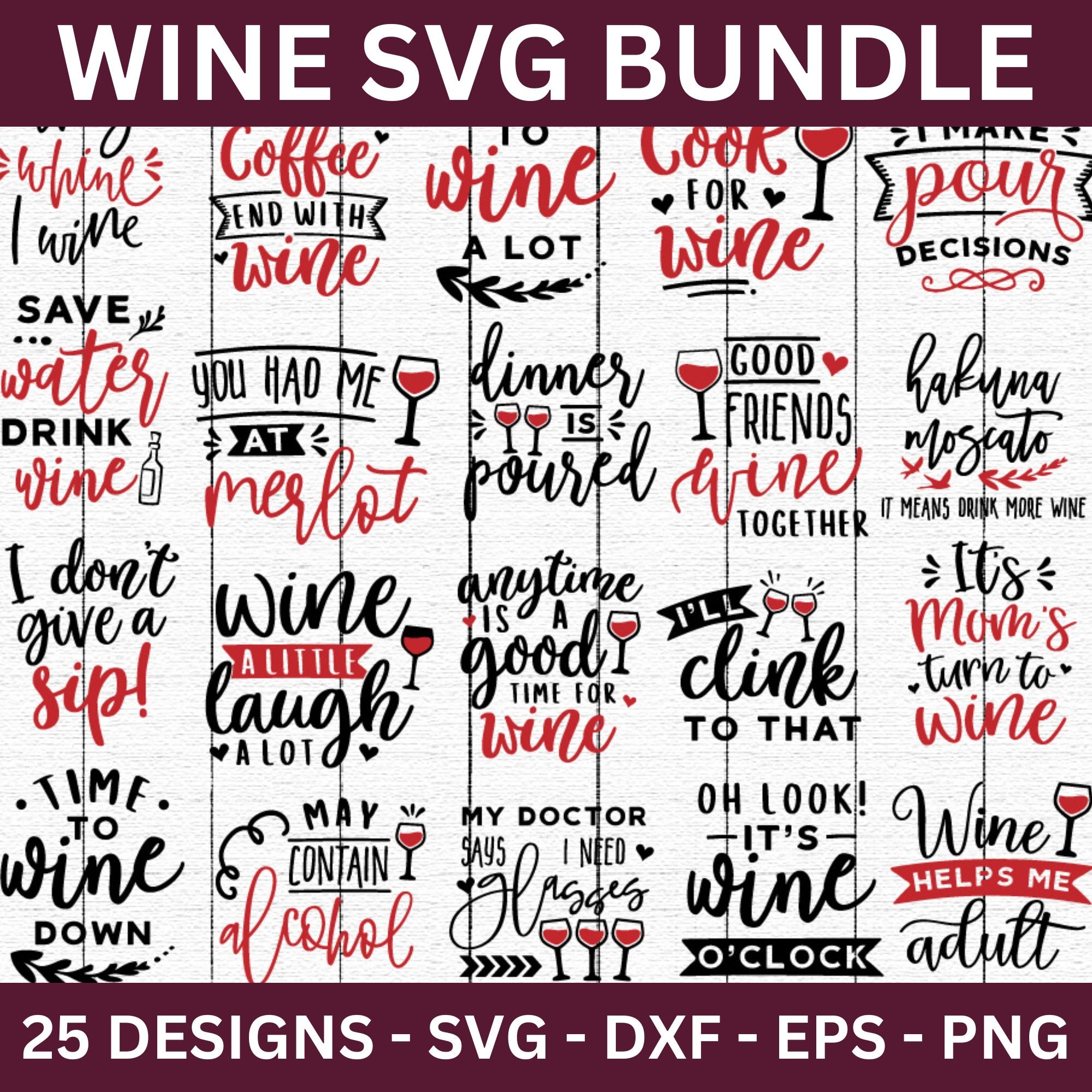 Wine SVG Bundle - Craft House SVG