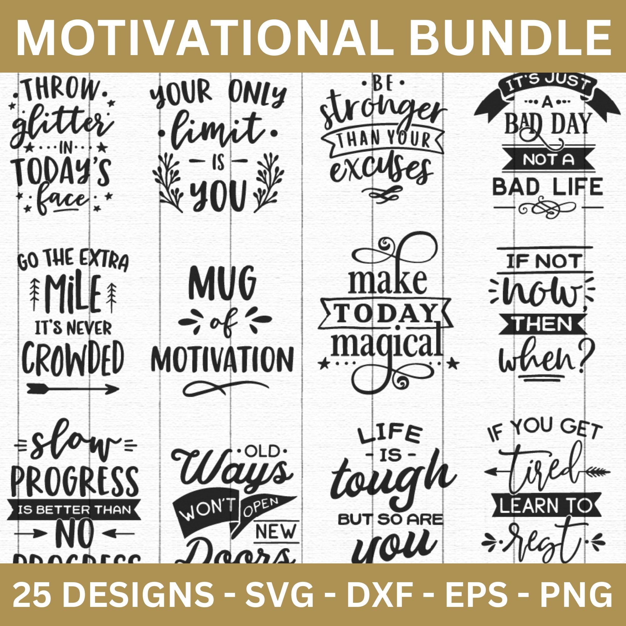 Motivational SVG Bundle - Craft House SVG