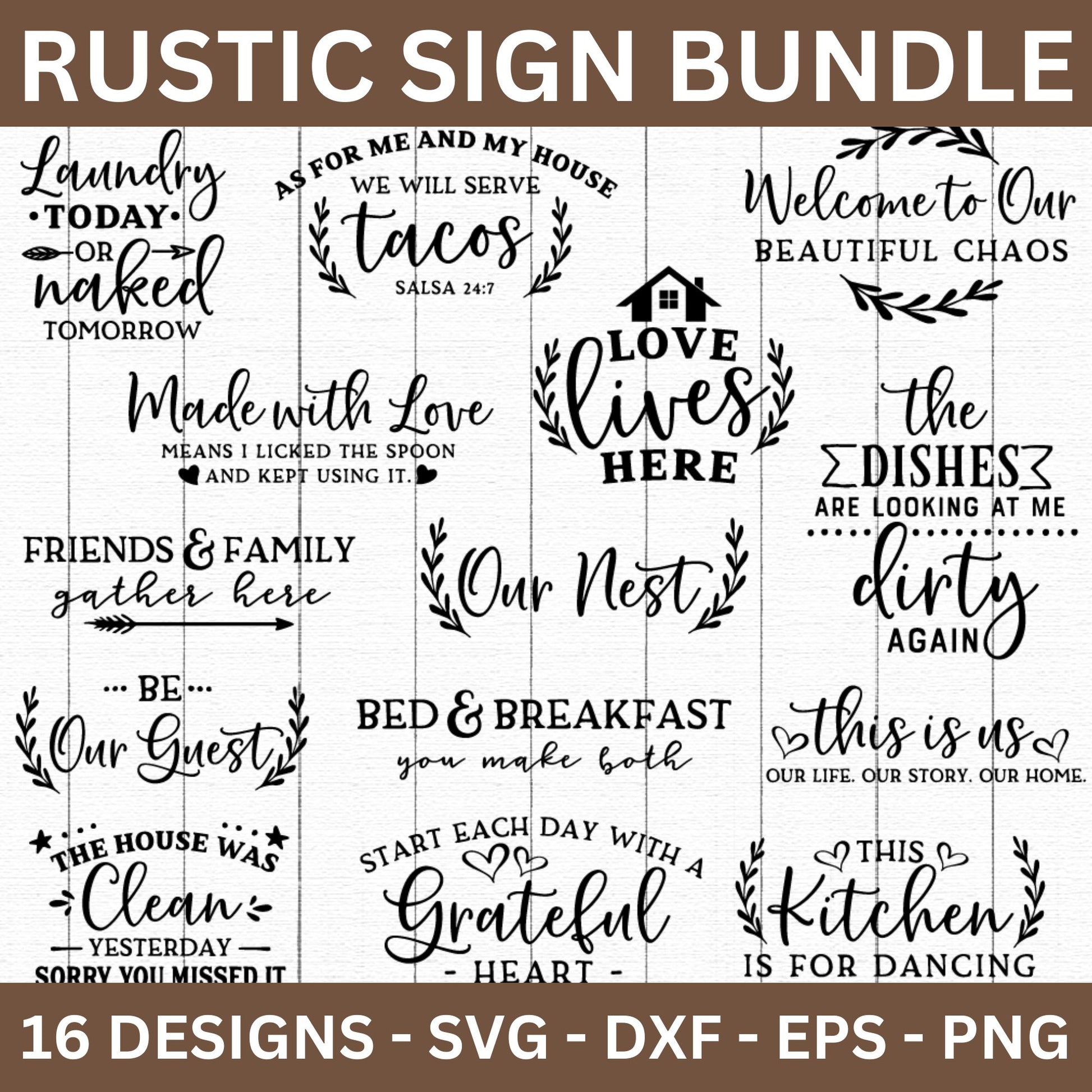 Rustic Sign SVG Bundle - Craft House SVG