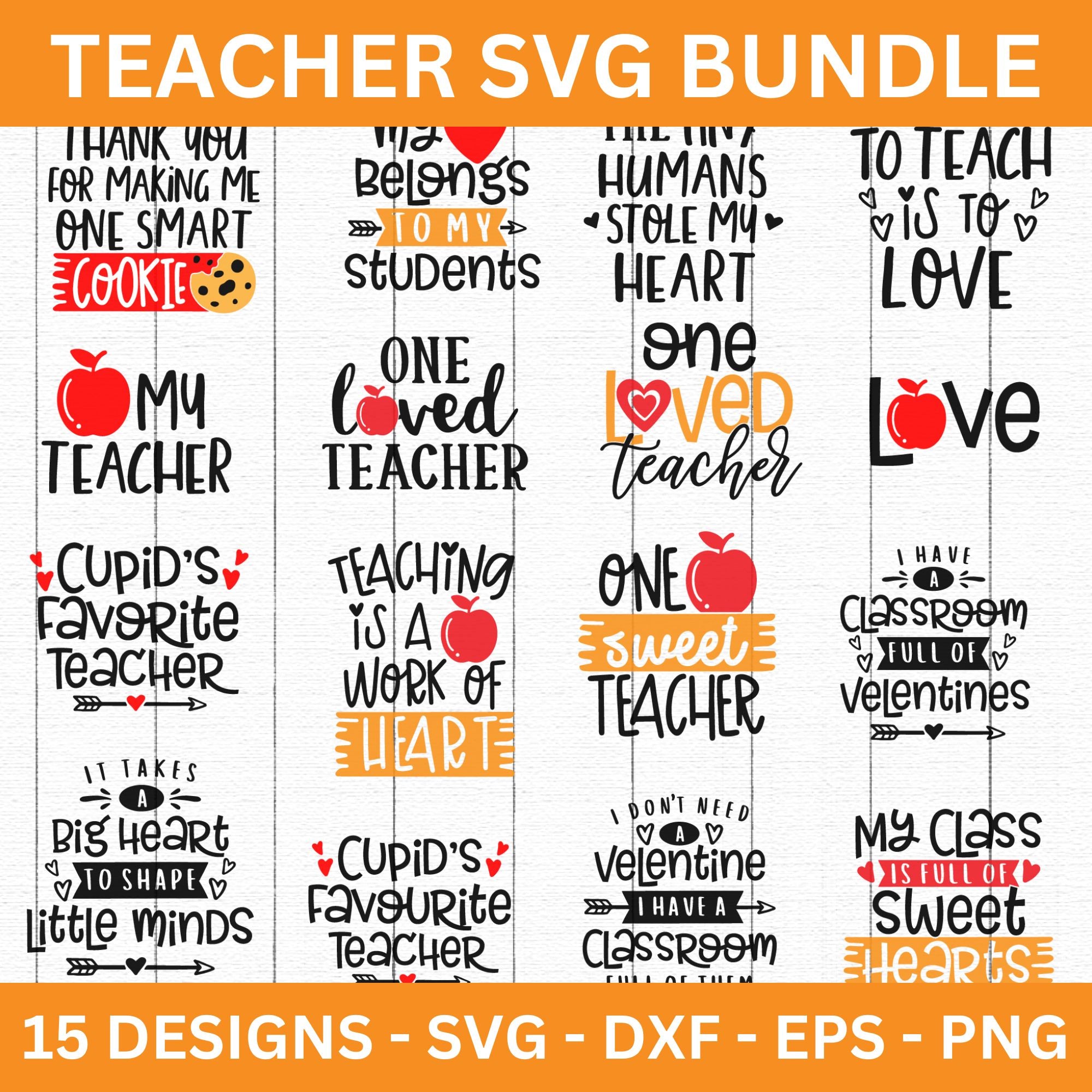 Teacher Valentine's Day SVG Bundle - Craft House SVG