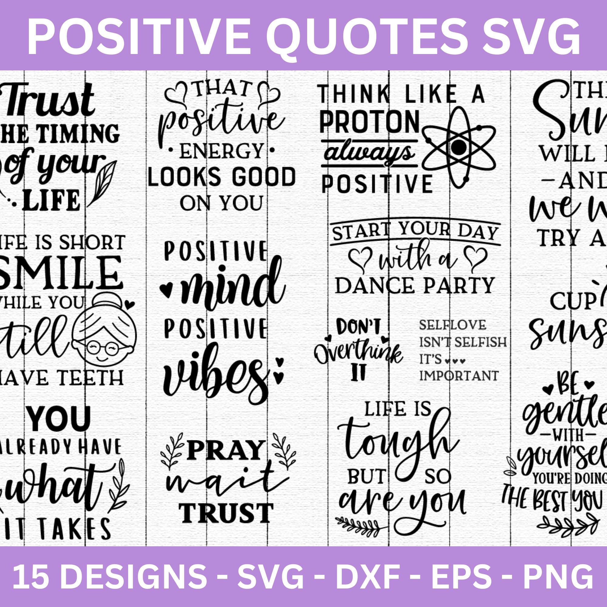 Positive Quotes SVG Bundle - Craft House SVG