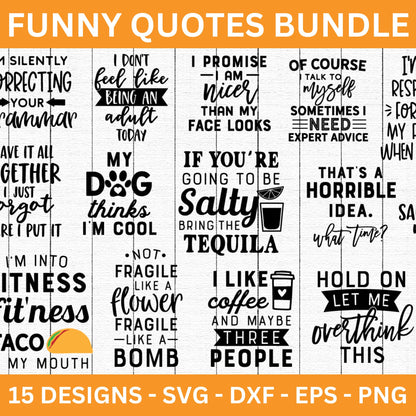 Funny Quotes SVG Bundle - Craft House SVG