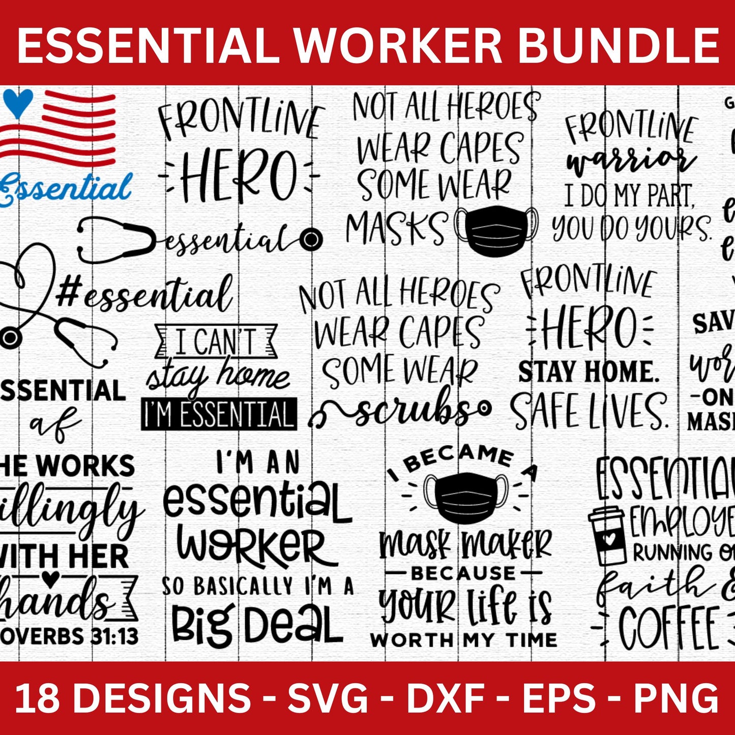 Essential Employee SVG Bundle - Craft House SVG