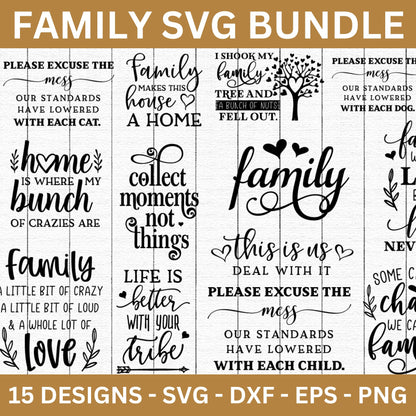 Family SVG Bundle - Craft House SVG