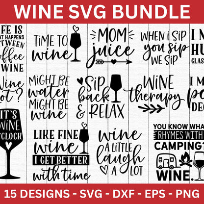 Wine SVG Bundle - Craft House SVG