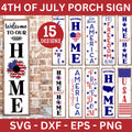 4th of July Vertical Porch Sign SVG Bundle - Craft House SVG