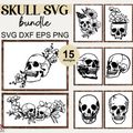 Skull SVG Bundle Floral Halloween