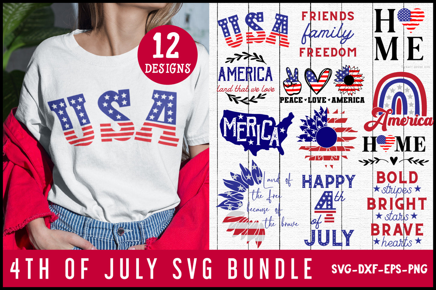 4th of July Shirt SVG Bundle