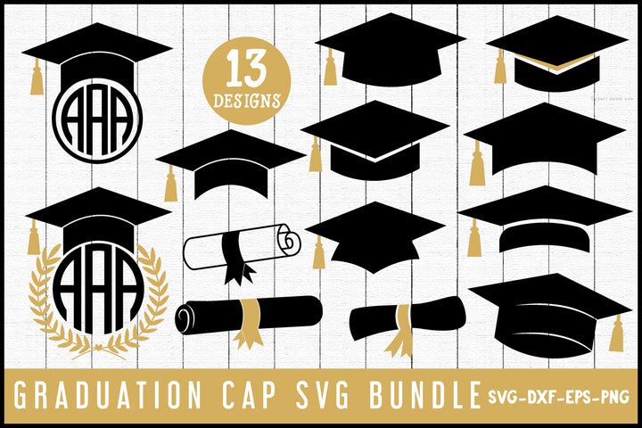 Graduation Cap SVG Bundle Graduate Design Cut Files