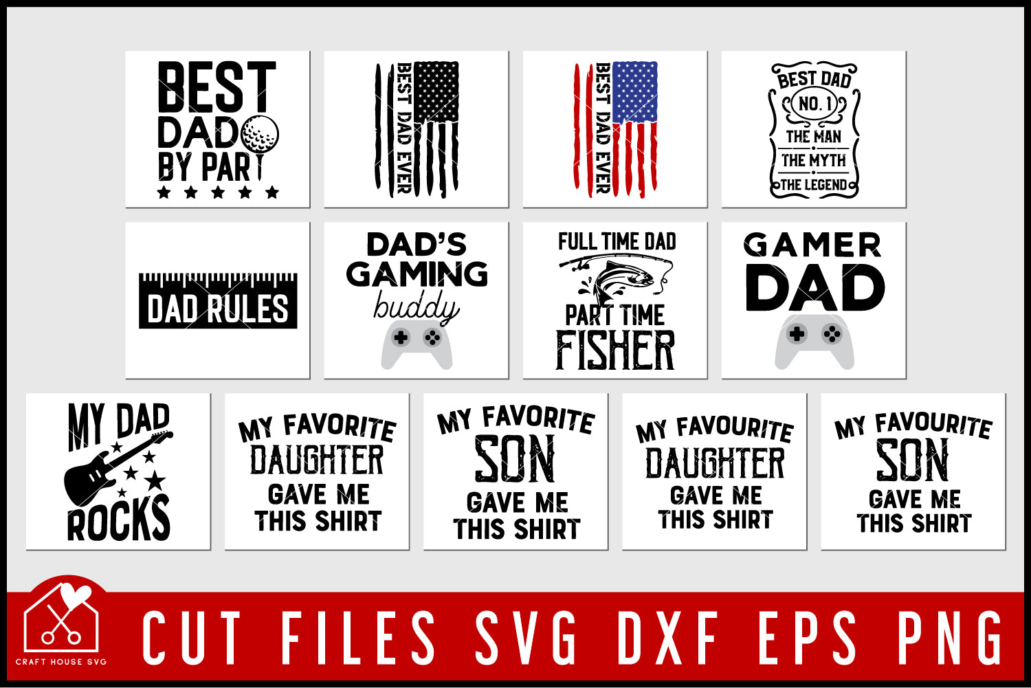 Dad SVG Bundle Father's Day Shirt Design Cut Files
