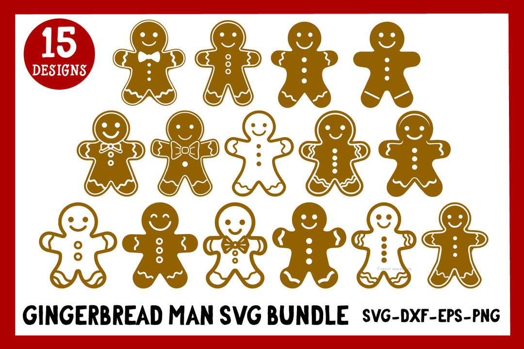 Gingerbread Man SVG Bundle Christmas Winter Cut Files