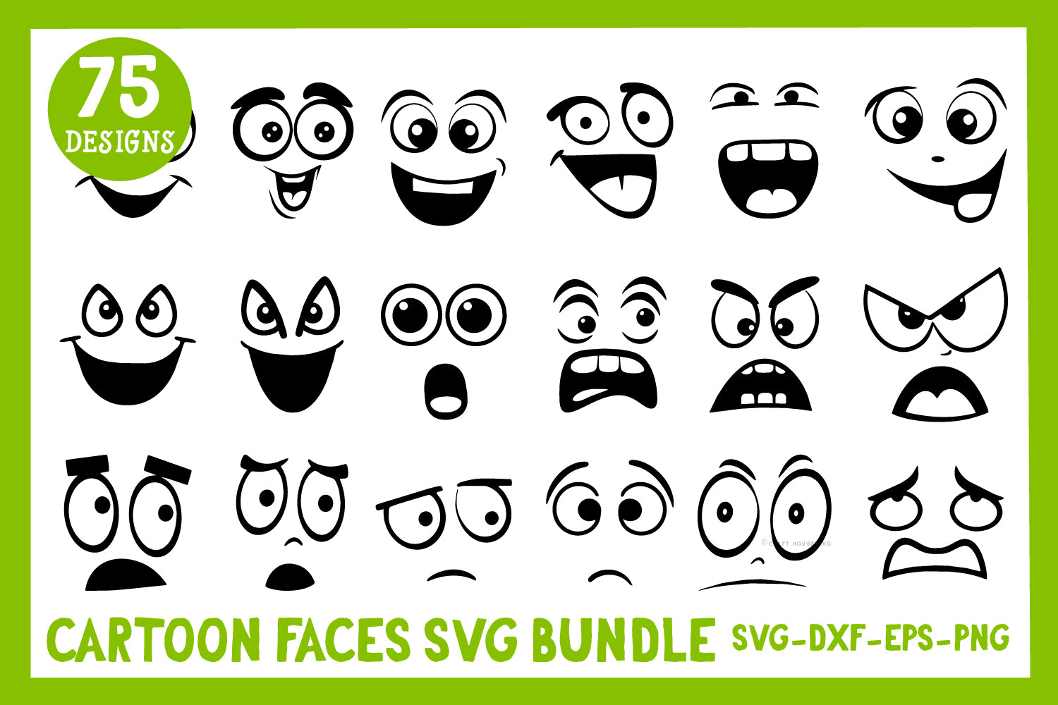 Cartoon Faces SVG Bundle