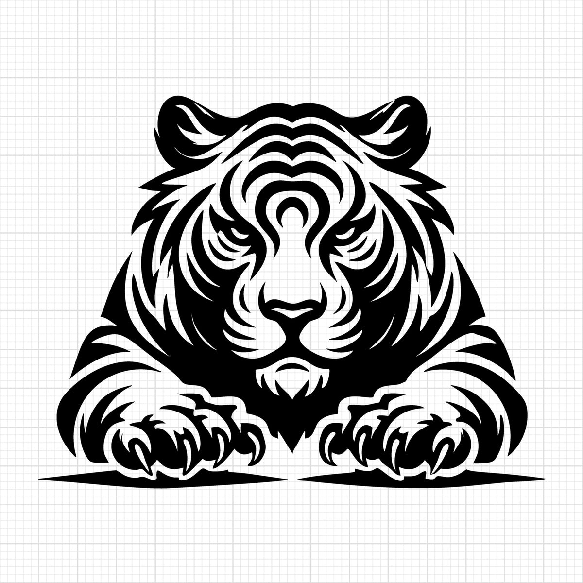 Majestic Silhouette of a Tiger in a Striking Pose