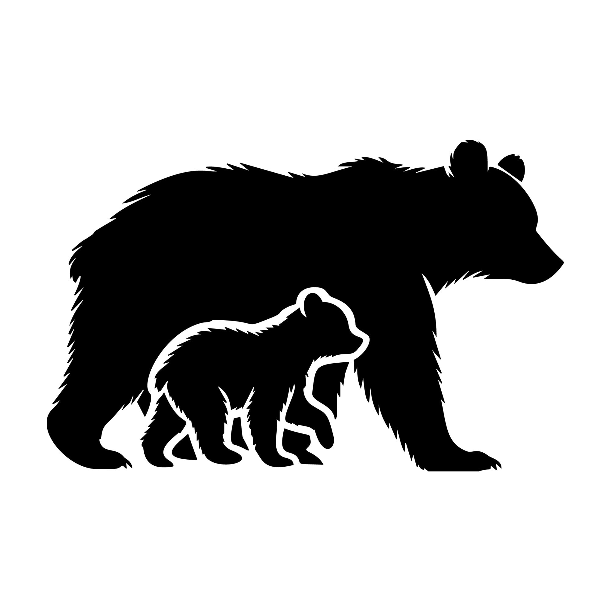 Mama and Baby Bear SVG design for Cricut, Silhouette, laser cutting, vinyl, sublimation, and craft projects.