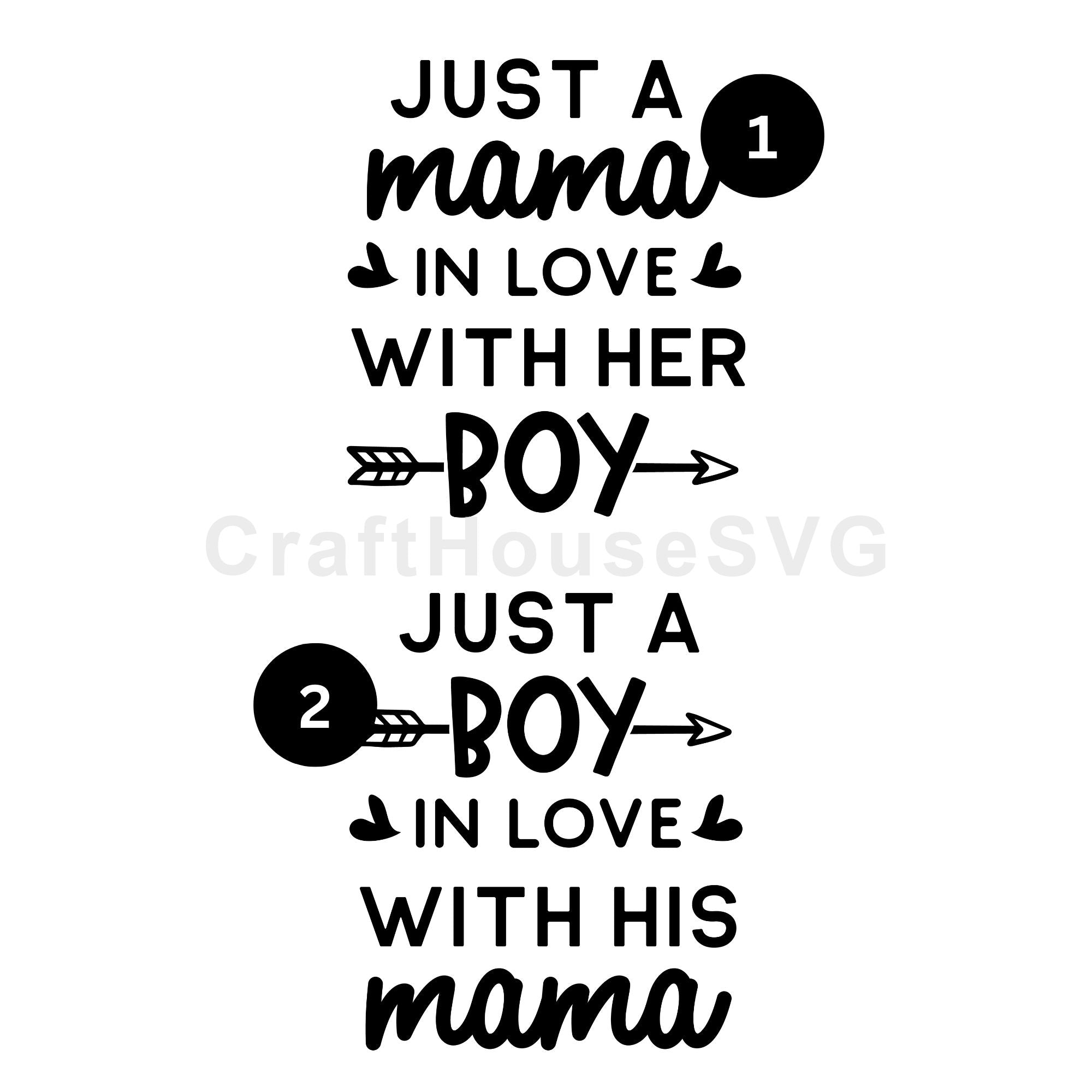 Mama in love with her boy Mommy and Me SVG