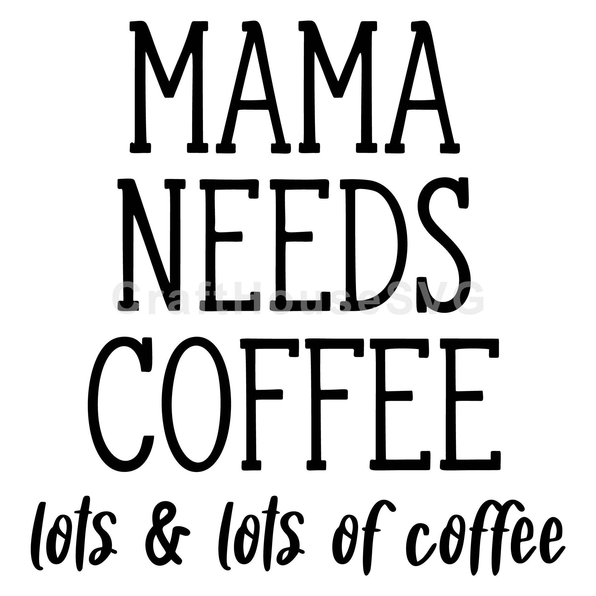 Mama Needs Coffee Lots And Lots Of Coffee SVG