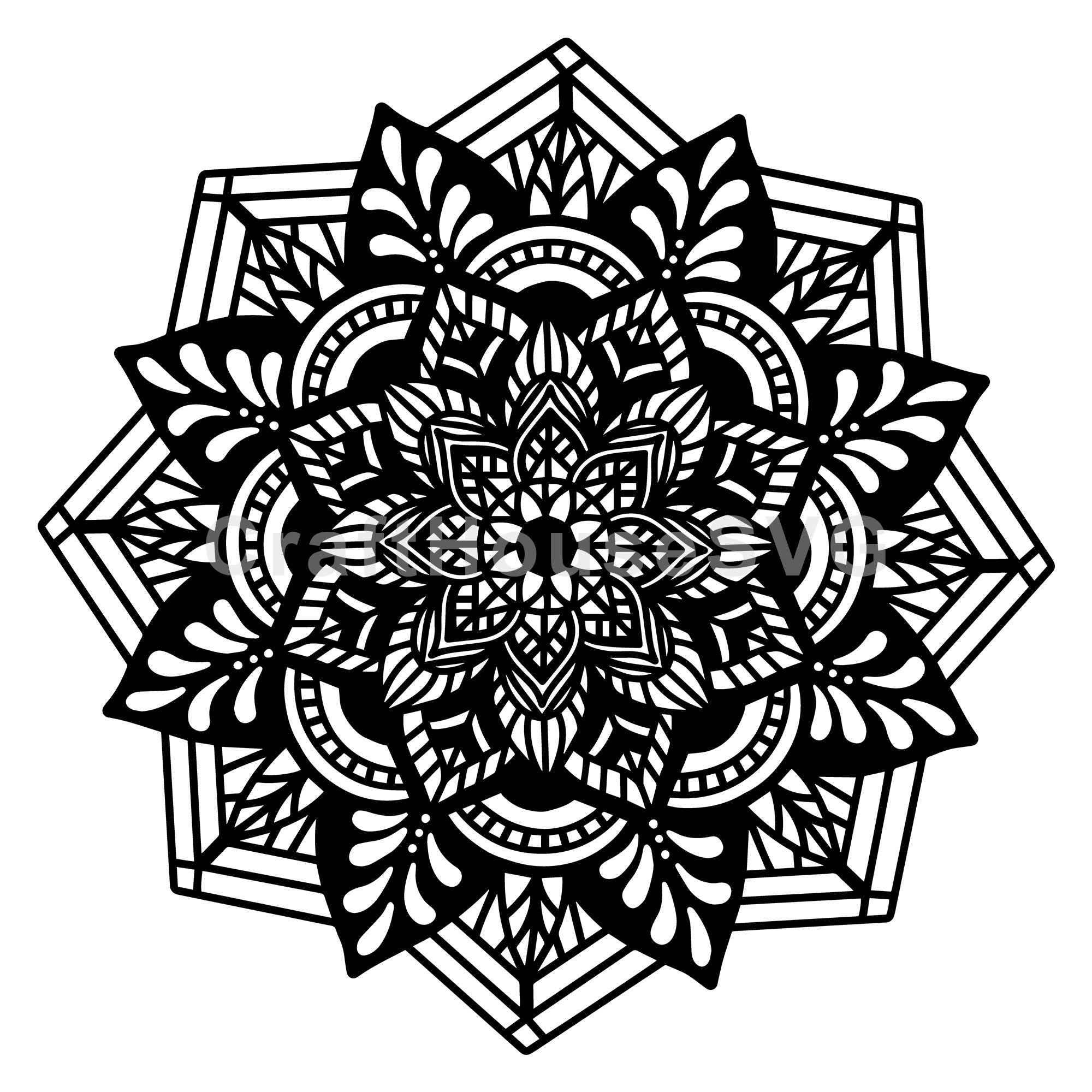 Geometric Star Mandala SVG