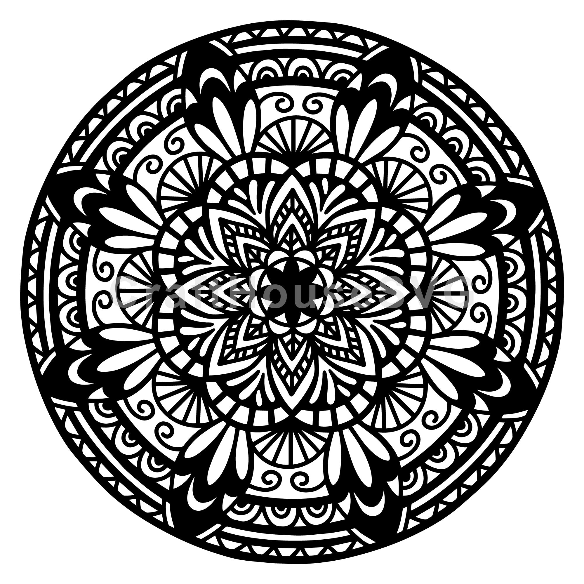 Circular Floral Mandala SVG