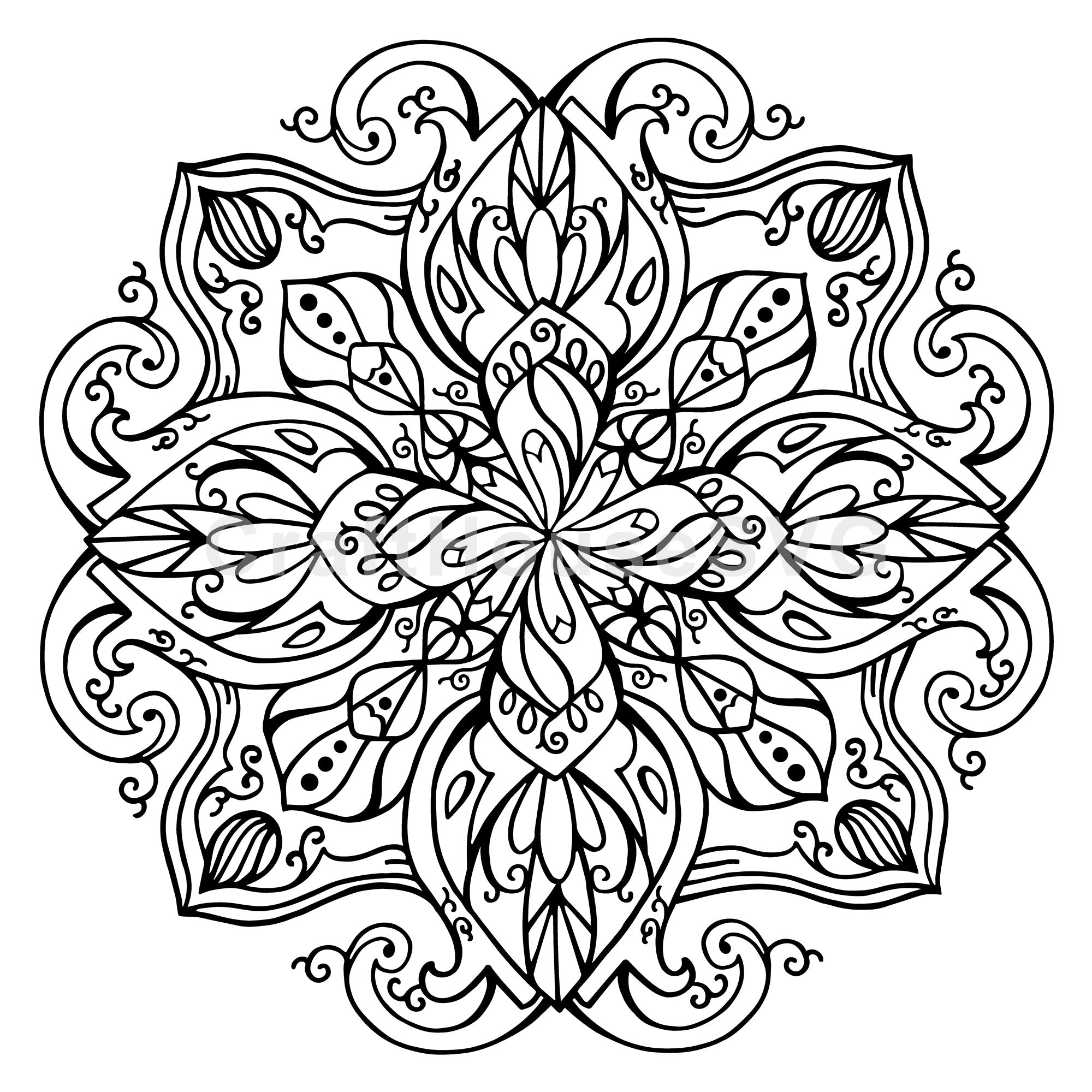 Intricate Floral Mandala SVG