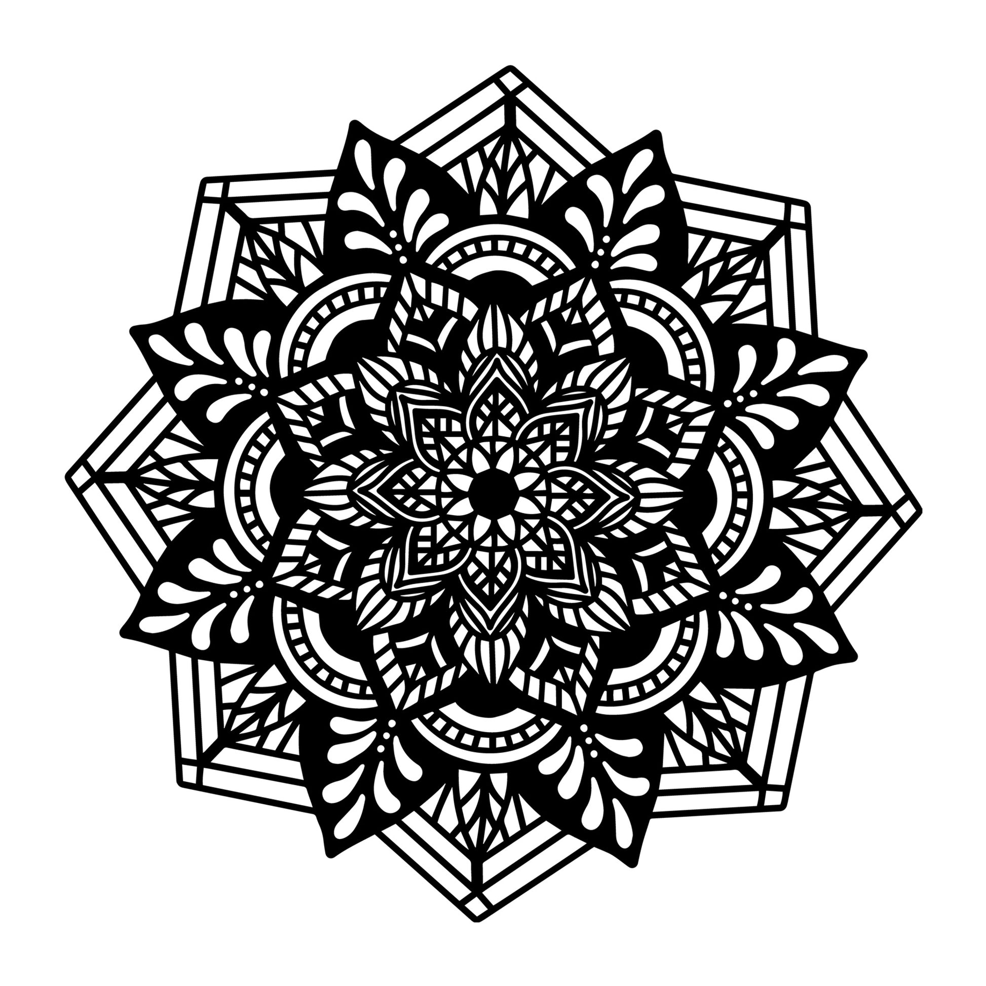 Mandala SVG mandala SVG design for Cricut, Silhouette, laser cutting, vinyl, sublimation, decals, shirts, and DIY craft projects.