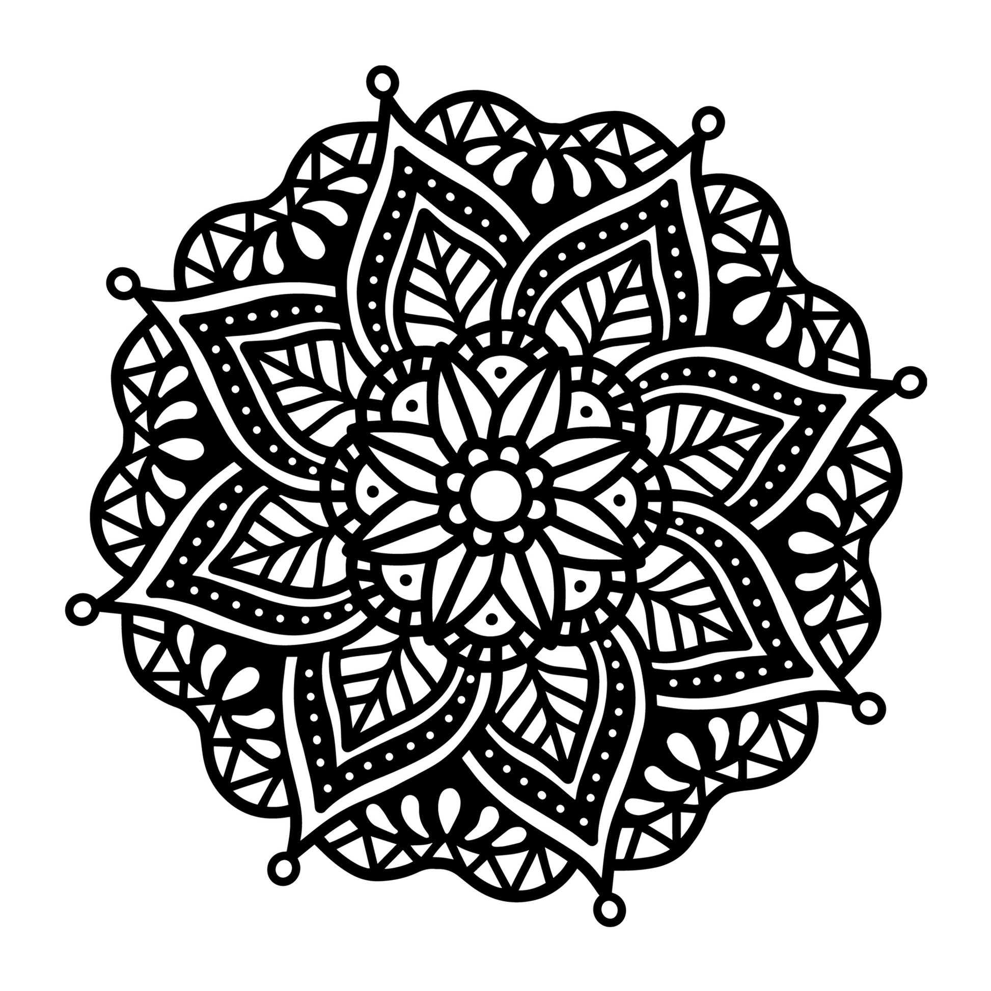 Mandala SVG mandala SVG design for Cricut, Silhouette, laser cutting, vinyl, sublimation, decals, shirts, and DIY craft projects.