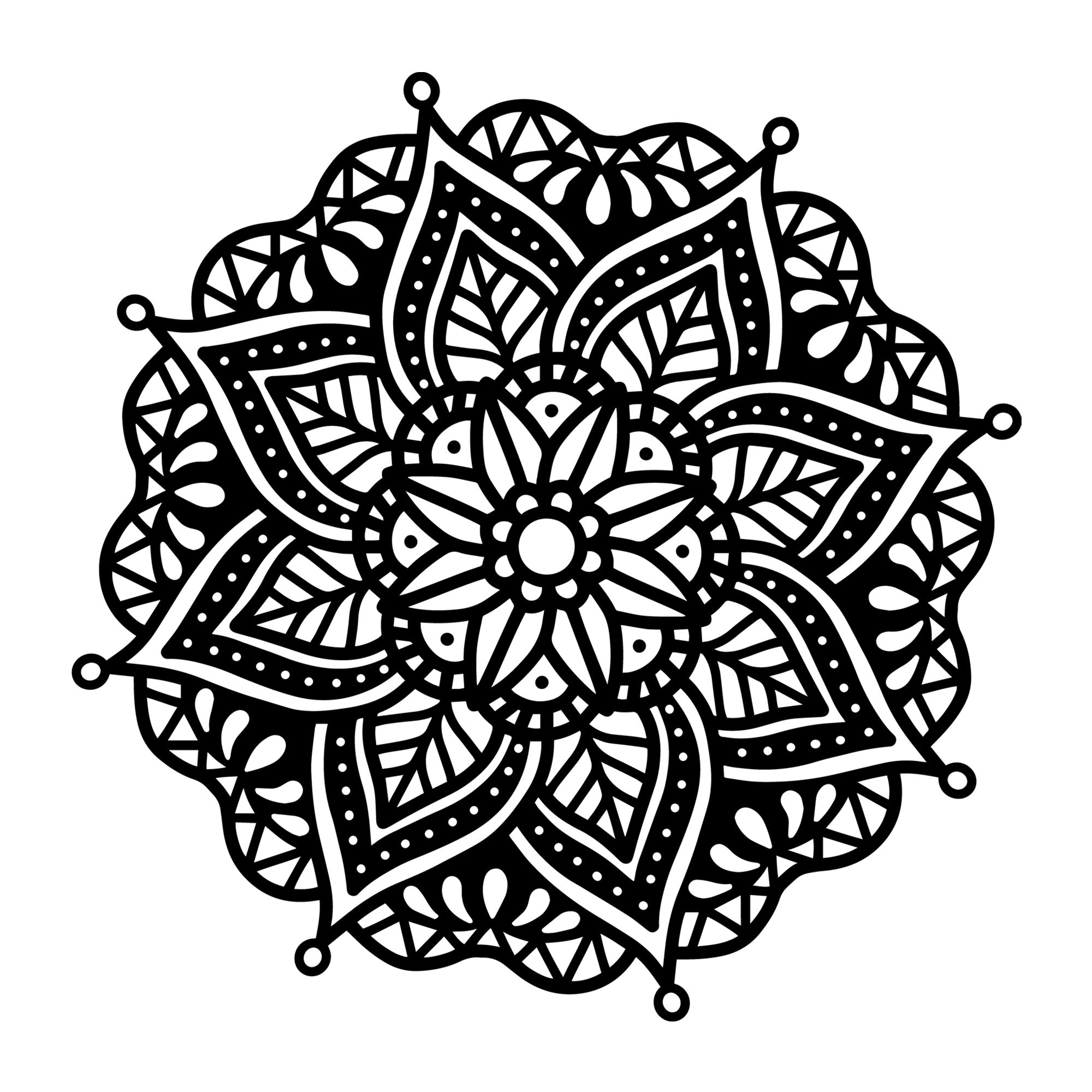 Mandala SVG mandala SVG design for Cricut, Silhouette, laser cutting, vinyl, sublimation, decals, shirts, and DIY craft projects.