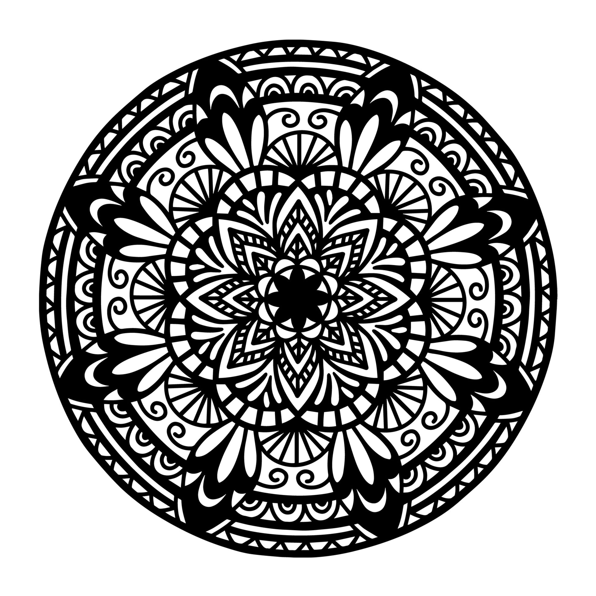 Mandala SVG mandala SVG design for Cricut, Silhouette, laser cutting, vinyl, sublimation, decals, shirts, and DIY craft projects.
