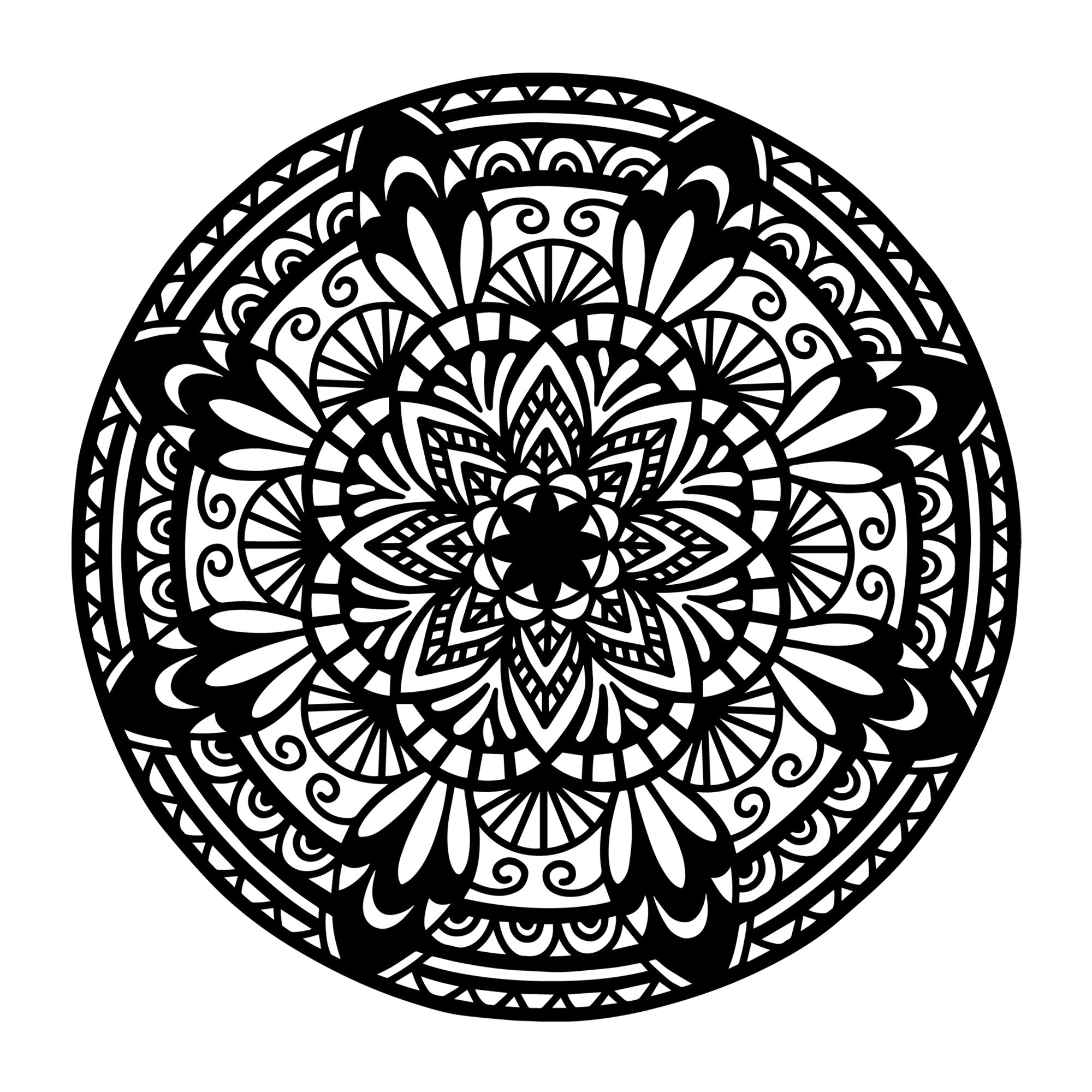 Mandala SVG mandala SVG design for Cricut, Silhouette, laser cutting, vinyl, sublimation, decals, shirts, and DIY craft projects.