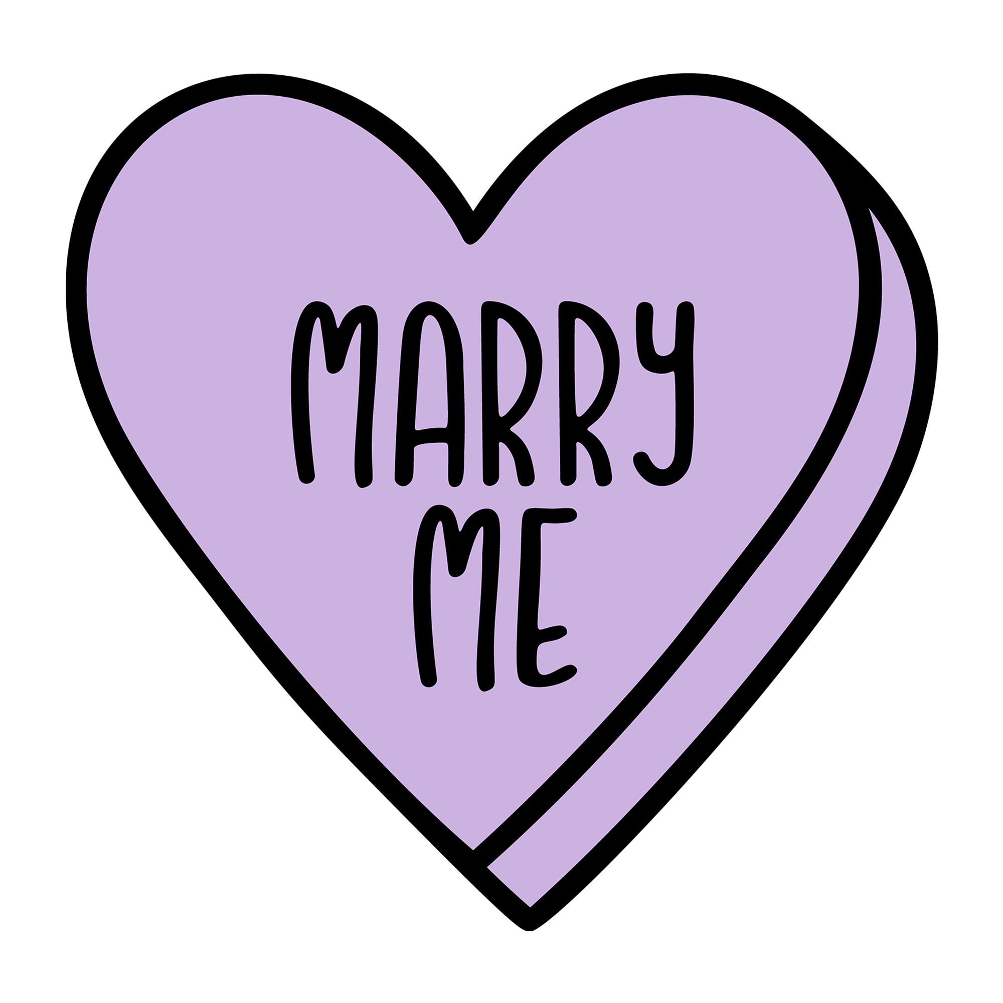 Marry Me SVG design for Cricut, Silhouette, laser cutting, vinyl, sublimation, Valentine conversation hearts, and craft projects.