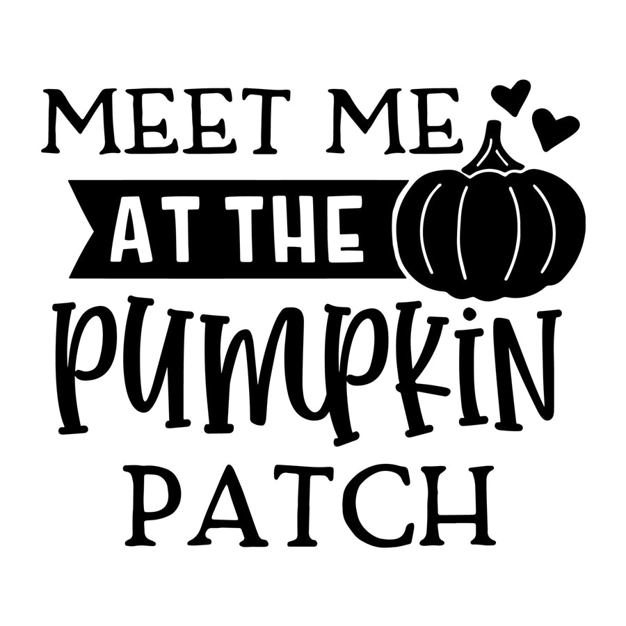 Meet Me at the Pumpkin Patch SVG for Cricut, Silhouette, laser cutting, vinyl, sublimation, fall shirts, signs, decals, mugs, and DIY craft projects.