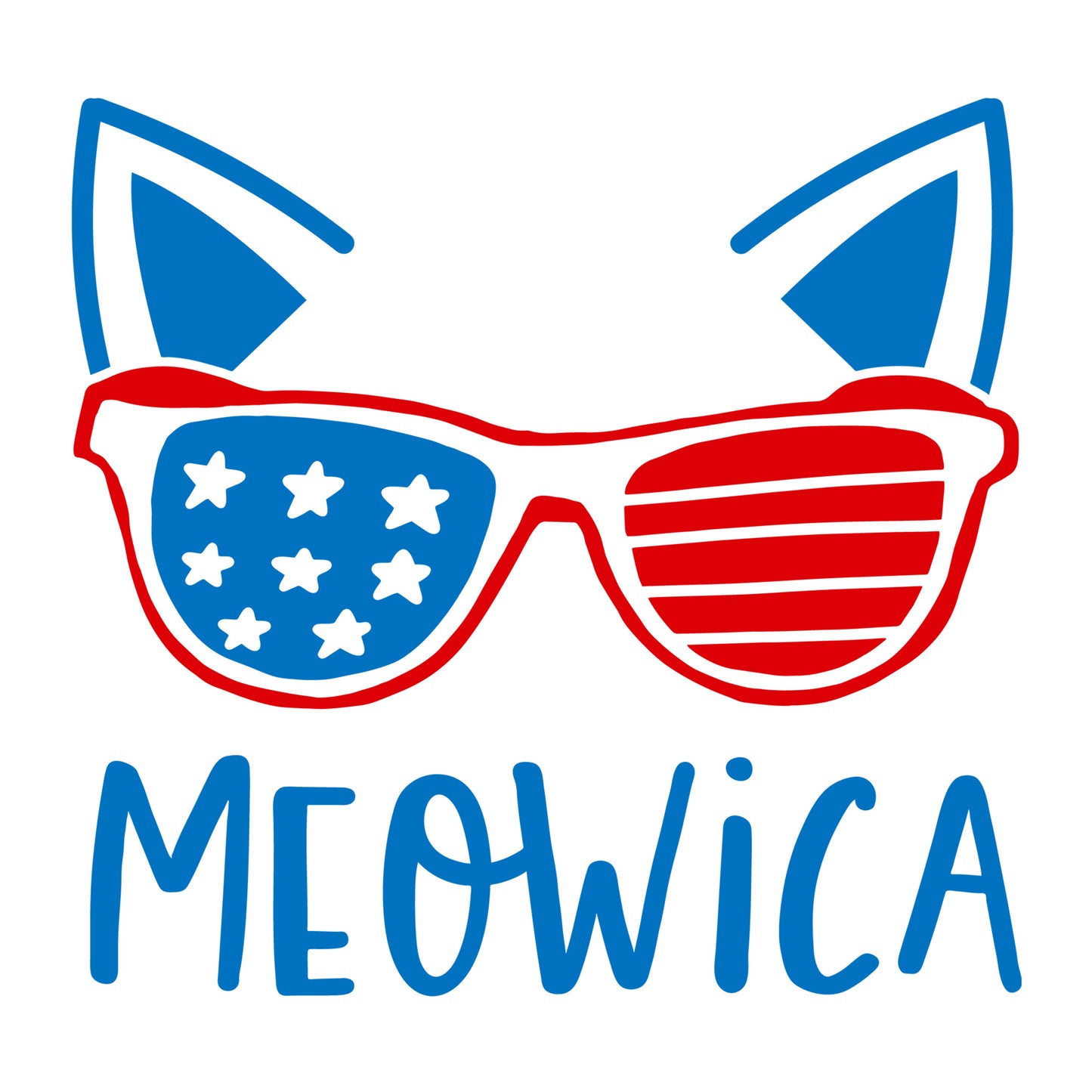 Meowica SVG for Cricut, Silhouette, laser cutting, vinyl, sublimation, 4th of July shirts, patriotic signs, decals, mugs, and DIY craft projects.